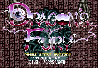 การ์ดเกม MD Dragons FURY 16bit สำหรับ Sega MEGA Drive สำหรับระบบกำเนิด