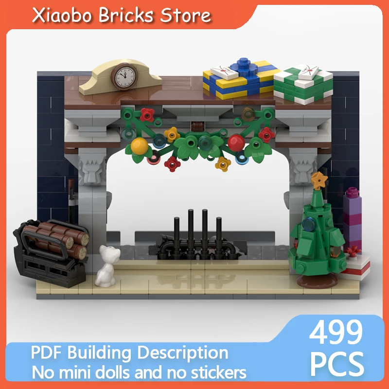 

Креативная модель MOC, строительные кирпичи, камин, держатель для смартфона, модульная технология, подарки, праздник, сборка, детские игрушки, костюм