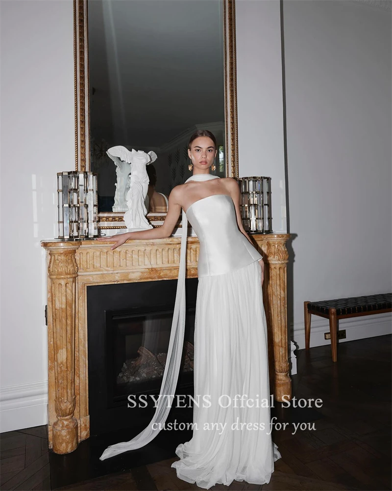 SSYTENS Customized Beach Wedding Dresses Strapless Formal Party Wedding Gowns Strapless Women Modern Civil Bridal Dress 2025