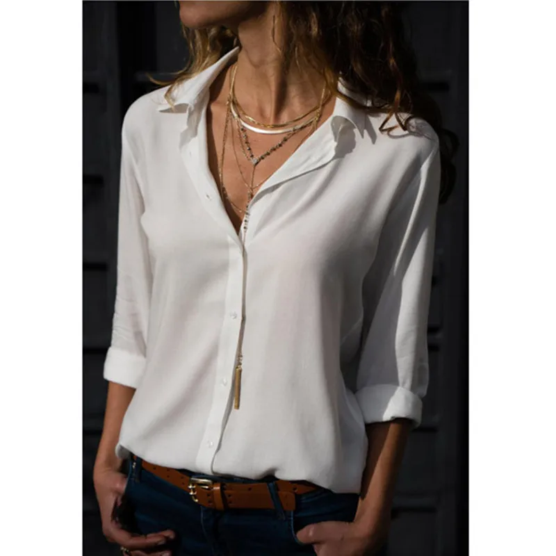 Spring/ Autumn Casual Blouse Long Sleeve Elegant Mujer Tops Single Row Button Camisa Clothes Streetwear Women Black Red Shirt