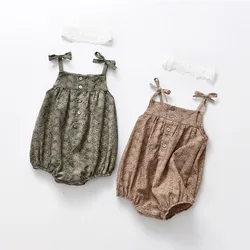 2023 Summer Baby Bodysuits Baby Embroidery One Piece Sleeveless Clothes Camisole Bodysuit  baby breeza body azul bebe baby girl
