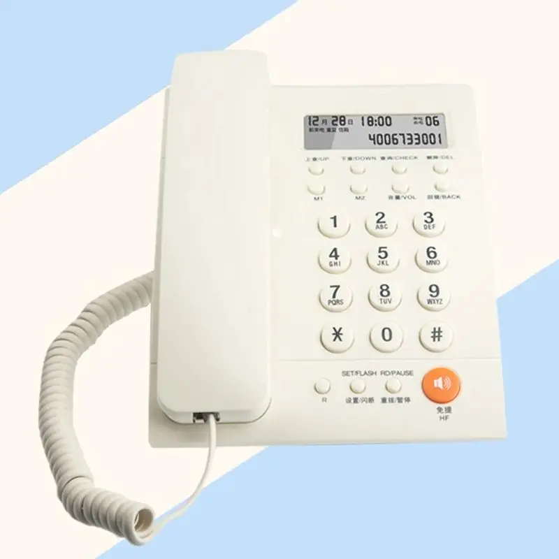 Small Business Office Phone with Caller ID, R Transfer Button, Adjustable LCD Brightness, Do Not Disturb, Corded Landline