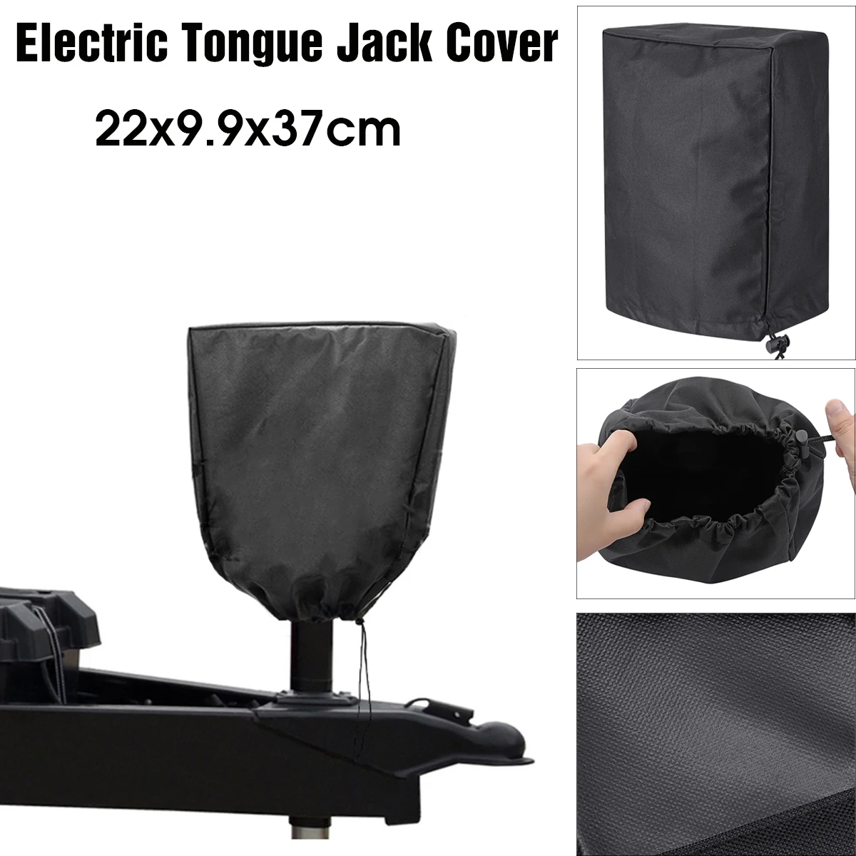 

Electric Tongue Jack Cover 600D Universal Waterproof Trailer RV Electric Tongue Jack Protective Cover for Camper