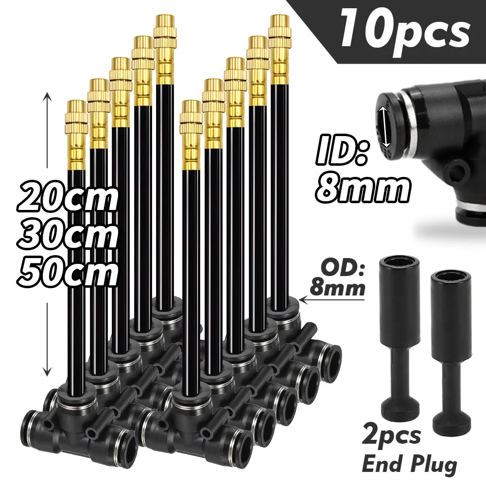 20/30/50cm 360 °   Bend Brass Misting Nozzles 6/8/10/12mm Quick Connect Tuinirrigatie Auto Watering Verstelbare Verstuiver Sproeier