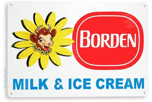 TIN SIGN Borden Milk & Ice Cream, Retro, Kitchen, Farmhouse, Cottage Decor, A020 --Tin Sign