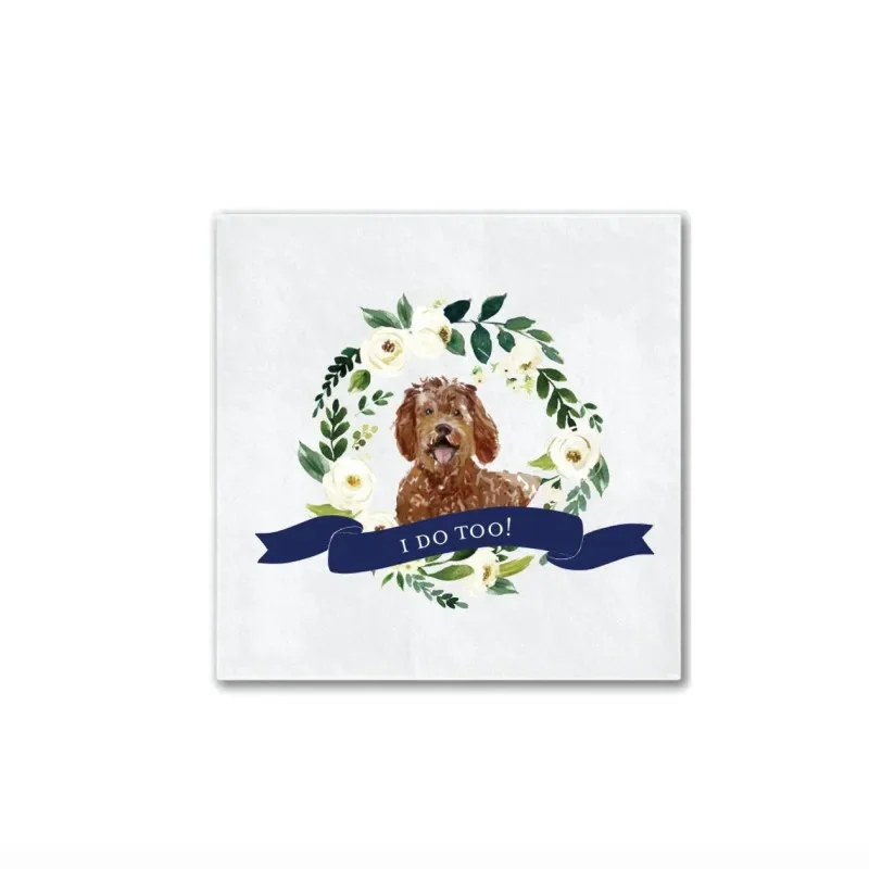 

50pcs I Do Too-Dog Full Color Personalised Wedding Napkins|Bridal Shower | Rehearsal Dinner|Engagement Party Napkins baby shower