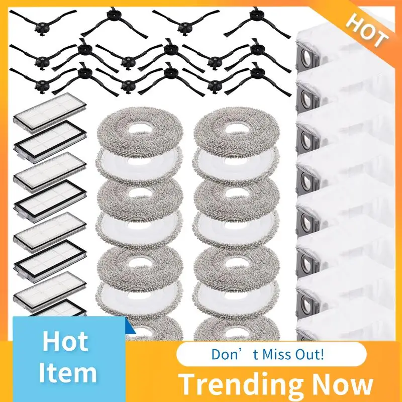 

BBNV-For Roborock V20 / P10S Pro Main Side Brush Mop Cloth Hepa Filter Dust Bag Accessories Parts