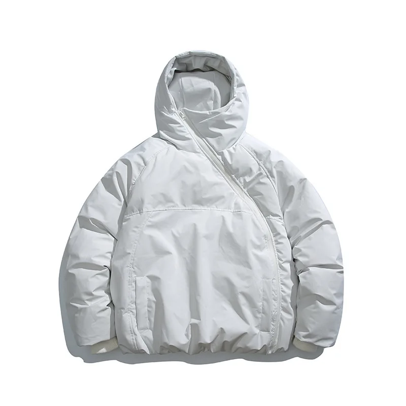 2025 الشتاء الرجال السترات قطري سستة مقنعين سترات رشاقته معطف دافئ أسود فضفاض عادية وسادة مبطنة أبلى للذكور