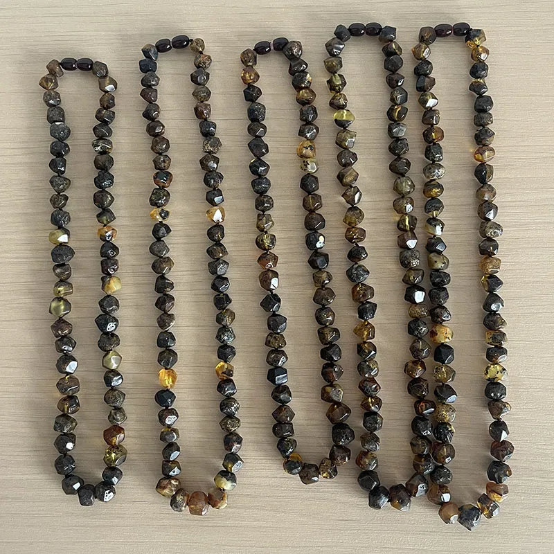 Black Natural Amber Necklace for Gift European Baltic Original Facted Beads Gogerous 100% Original Real Healing Jewelry Supplier