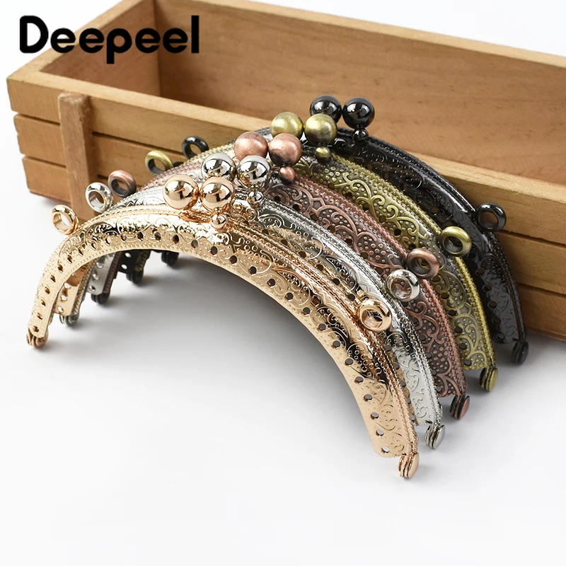 2/5/10Pcs 10.5cm Metal Embossed Purse Frame Bags Handle Handbag Wallet Kiss Clasp DIY Handmade Sewing Brackets Bag Accessories