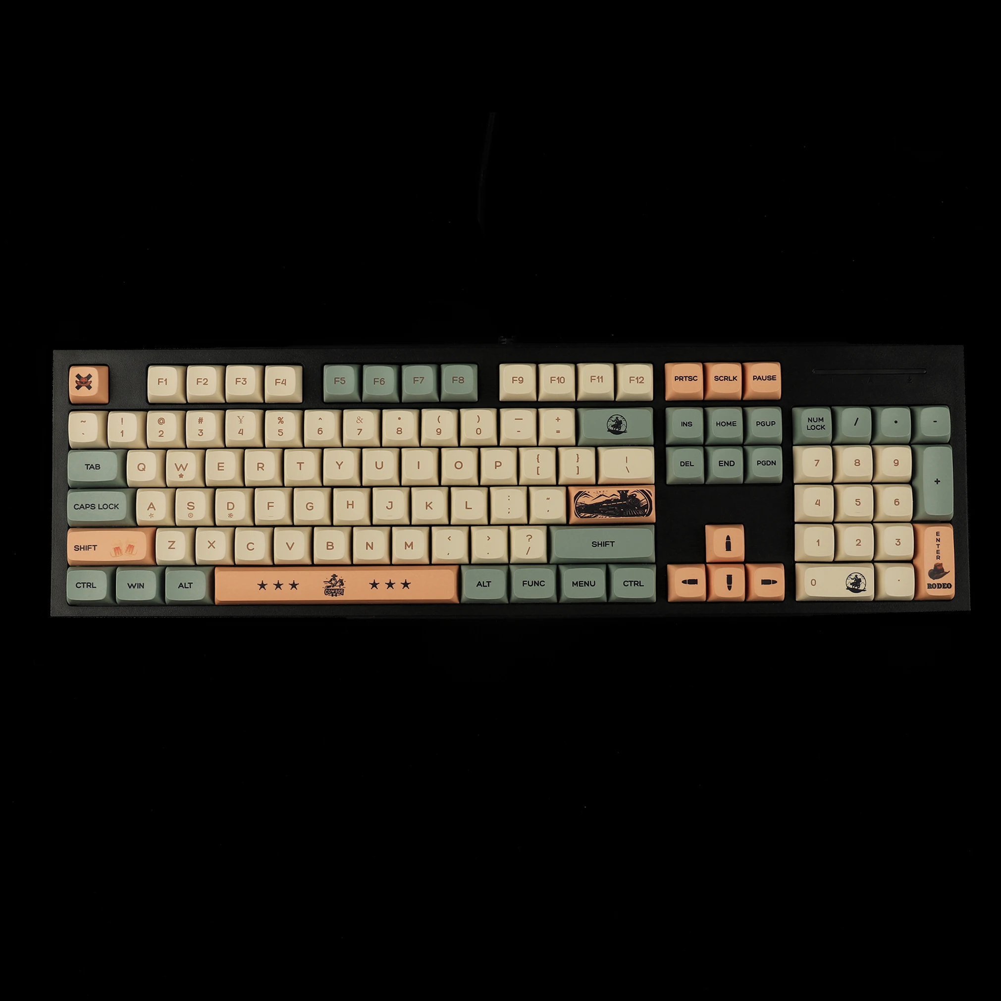 Cowboys Style 136 Keys Dye Sub PBT Keycaps ZDA Profile XDA v2 For MX Switches Keyboard 104 96 84 68 64