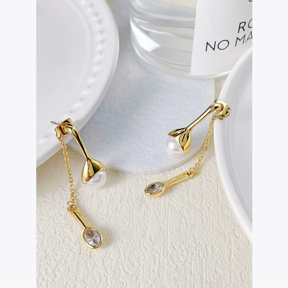 ENFASHION Special Spoon Pendant Earring Stainless Steel Gold Color Drop Earrings Pendientes Mujer Fashion Jewelry Party E221364