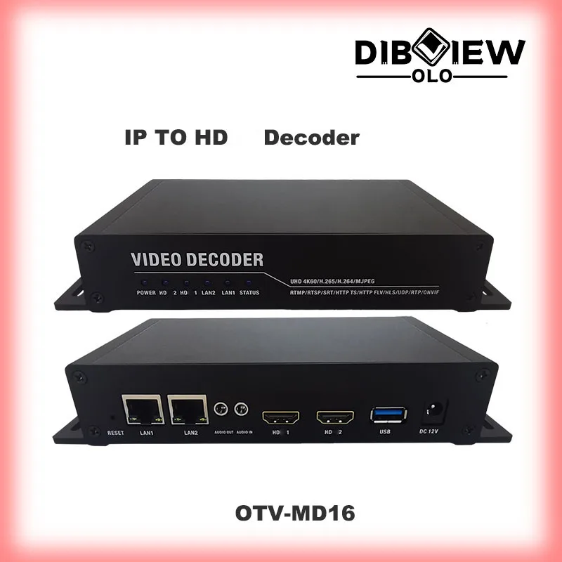 

OTV-MD16 многоканальный IPTV 4K 60fps H.264 H.265 потоковый HDMI-совместимый видеодекодер