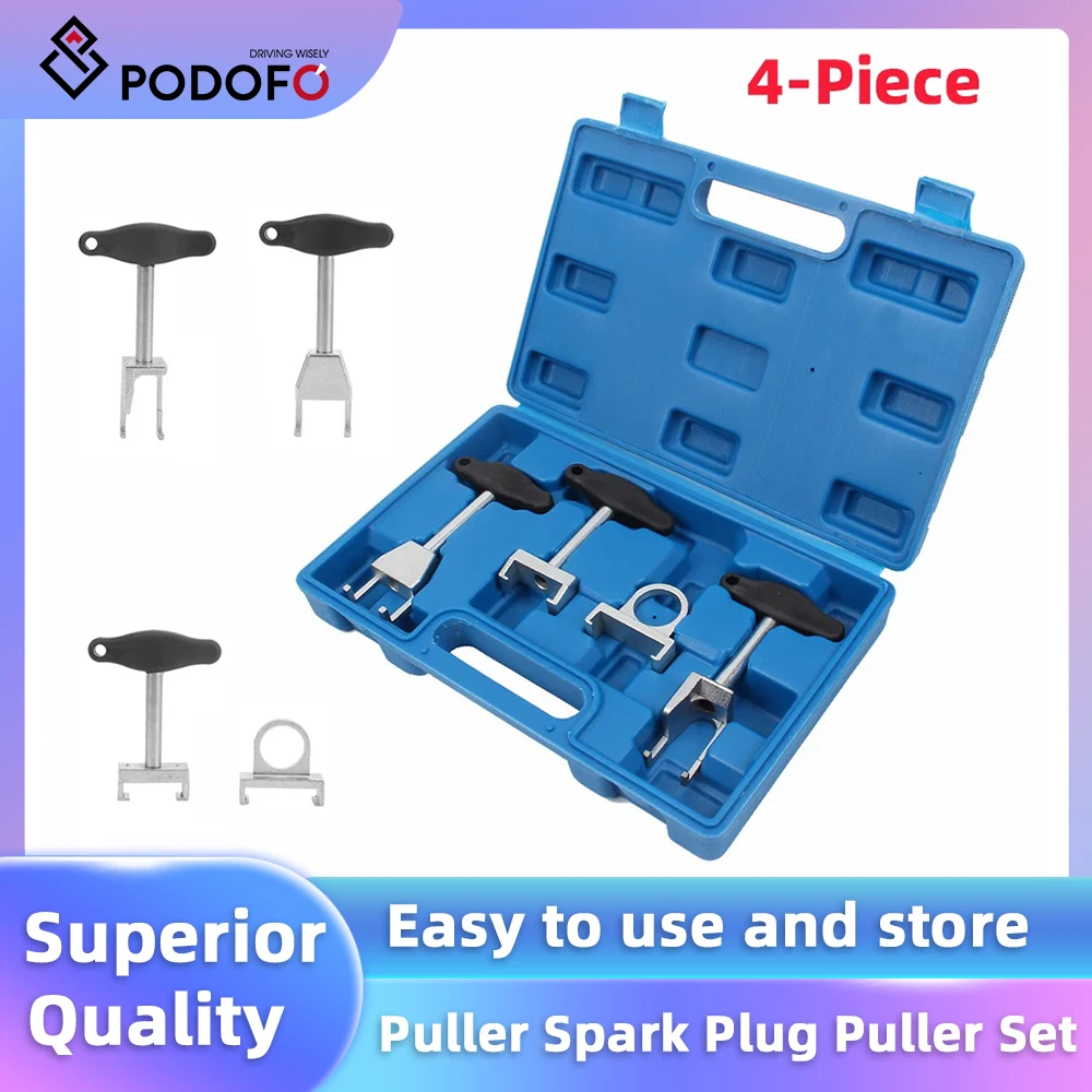 Podofo Spark Plug For VW Golf Polo Passat Audi Ignition Coil Removal Puller Tool 4pcs T10095A T10166 T40039 T10094A Spark Plug