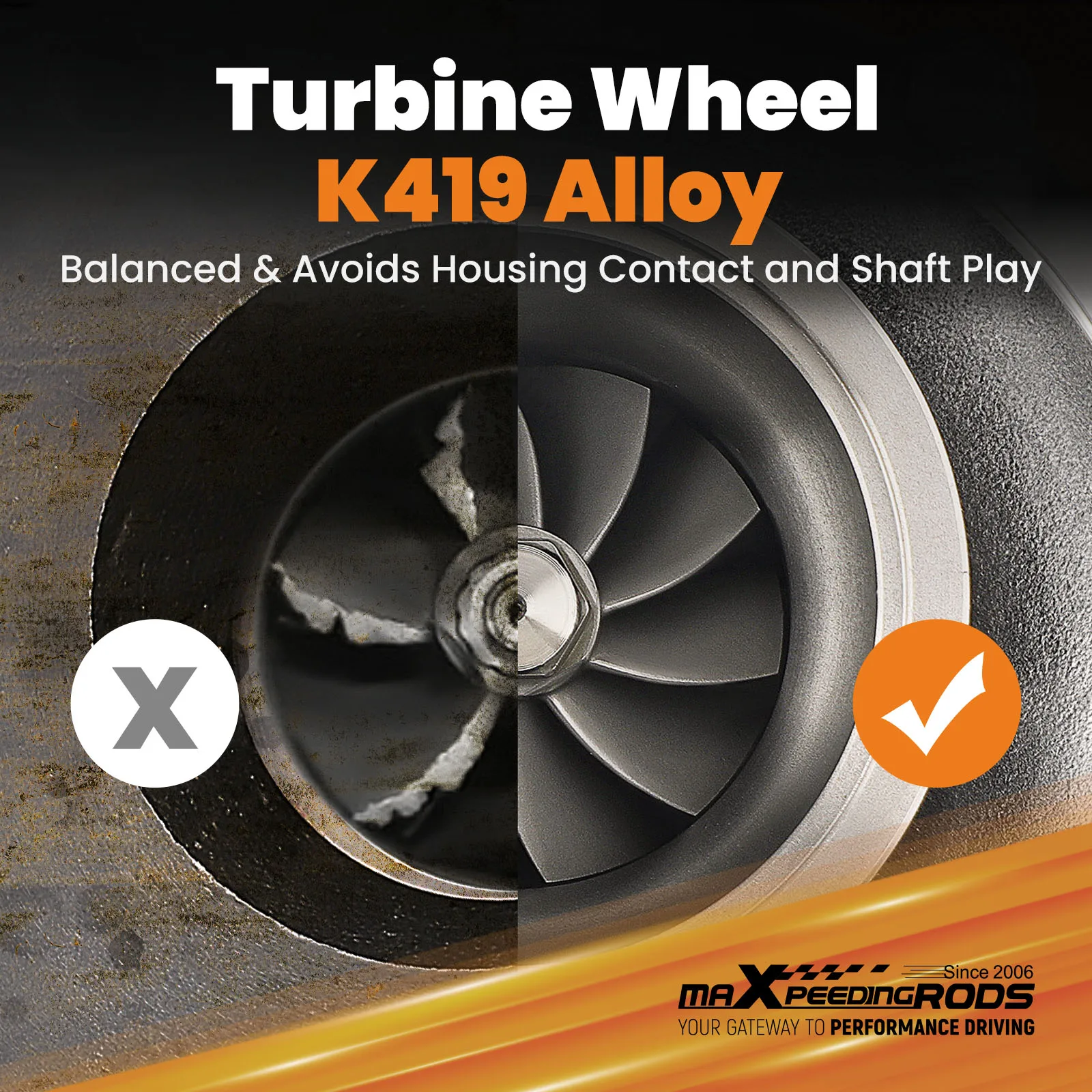 Ball Bearing  Billet Turbocharger GT3071 Water Cooled AR.63 Turbine A/R.82 500HP V-Band Flange