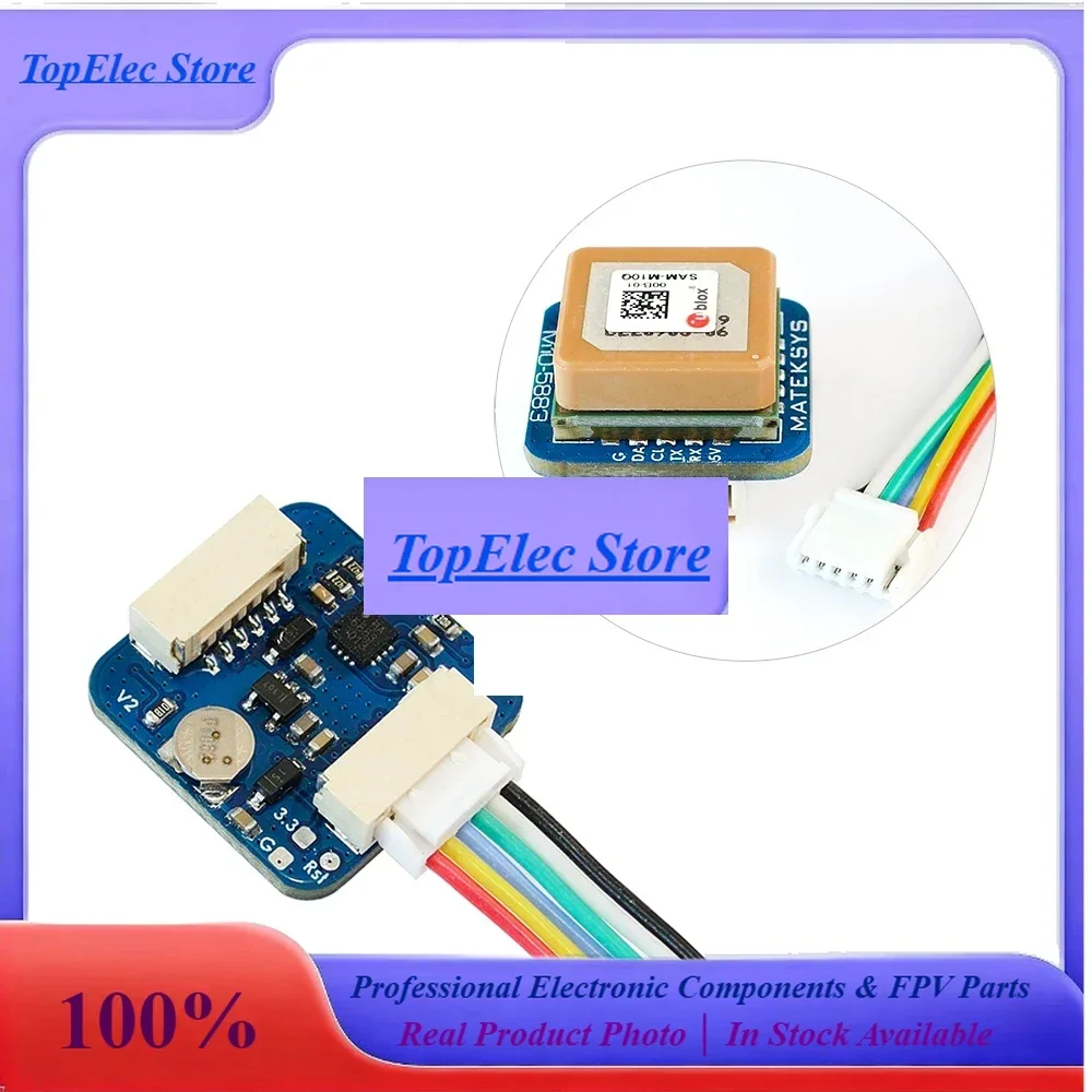 TopEssMatek Systems GNSS M10Q-5883 U-Blox M10 5883 GPS With Compass QMC5883L Module Support Digital AirSpeed 4~9V For FPV Racing