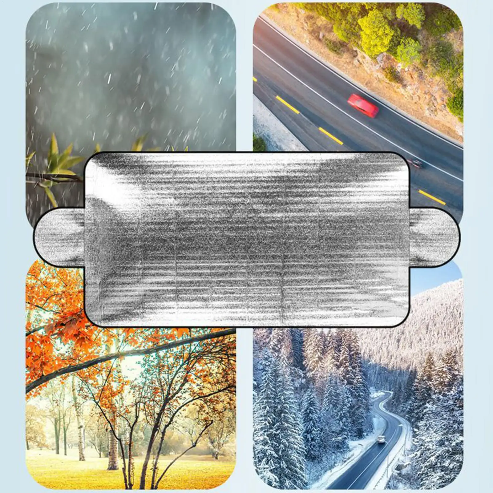 Windshield Sun Shade Cover, UV & Heat Blocking Protector with Privacy Shield, Light-Blocking Car Window Sunshade for SUV, Truck