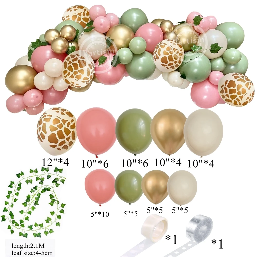 1 Satz Karton Wildtier Ballon Turm mit rosa Tier Geschirr für Mädchen wild ein Themen Dschungel Geburtstags feier Dekorationen