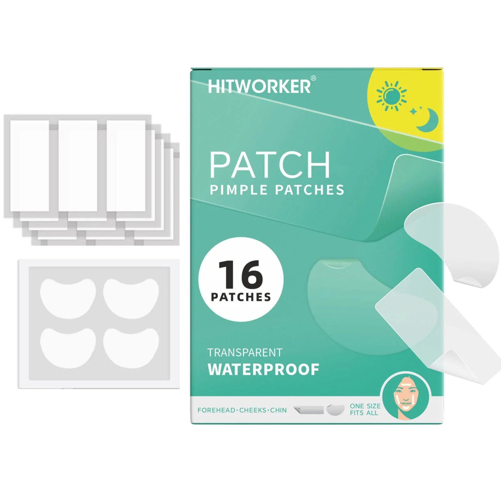 16PCSHydrocolloid acne patch facial cleansing care essence, tool accessory invisible and waterproof, suitable for all skin types