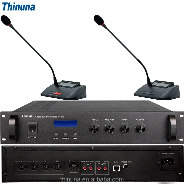 

Thinuna VA-3000 экономичный цифровой микрофон для конференц-связи, ведущая система для базового обсуждения, Поддержка 256 u = микрофон