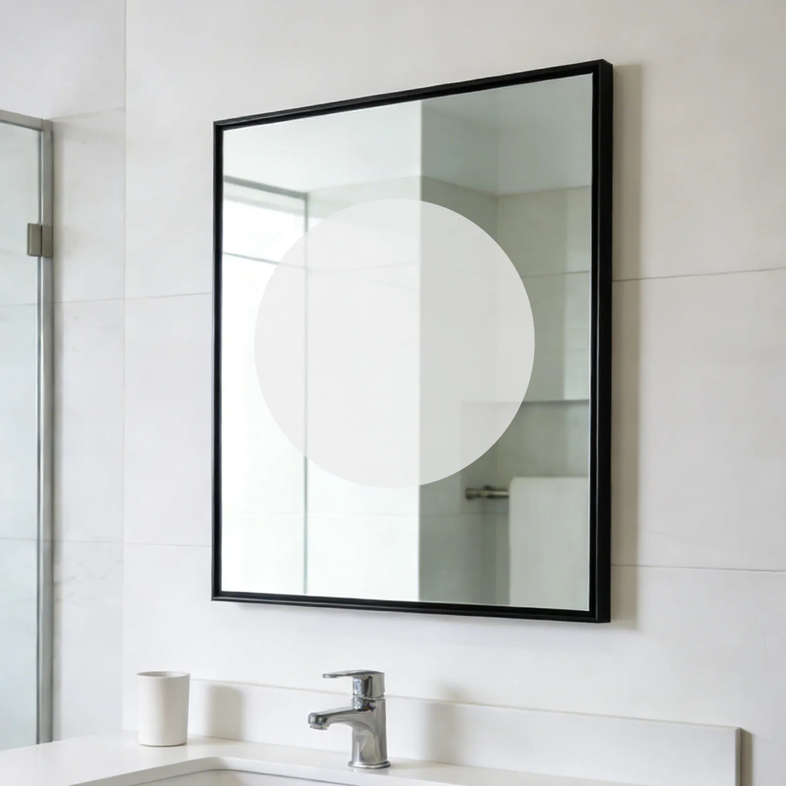 Waterproof Anti-Fog Bathroom Film Oval 12.6x9.5 Inch Mirror Protective Sticker Shower Room Clear Defogger Sheet Reusable