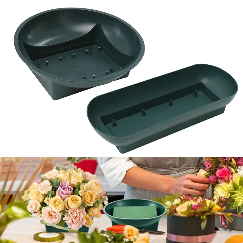 Flower Foam Tray Flower Arrangement Decorative Vase Floral Bowl Container Flower Mud Fixing Plate Wedding Aisle Flowers Party