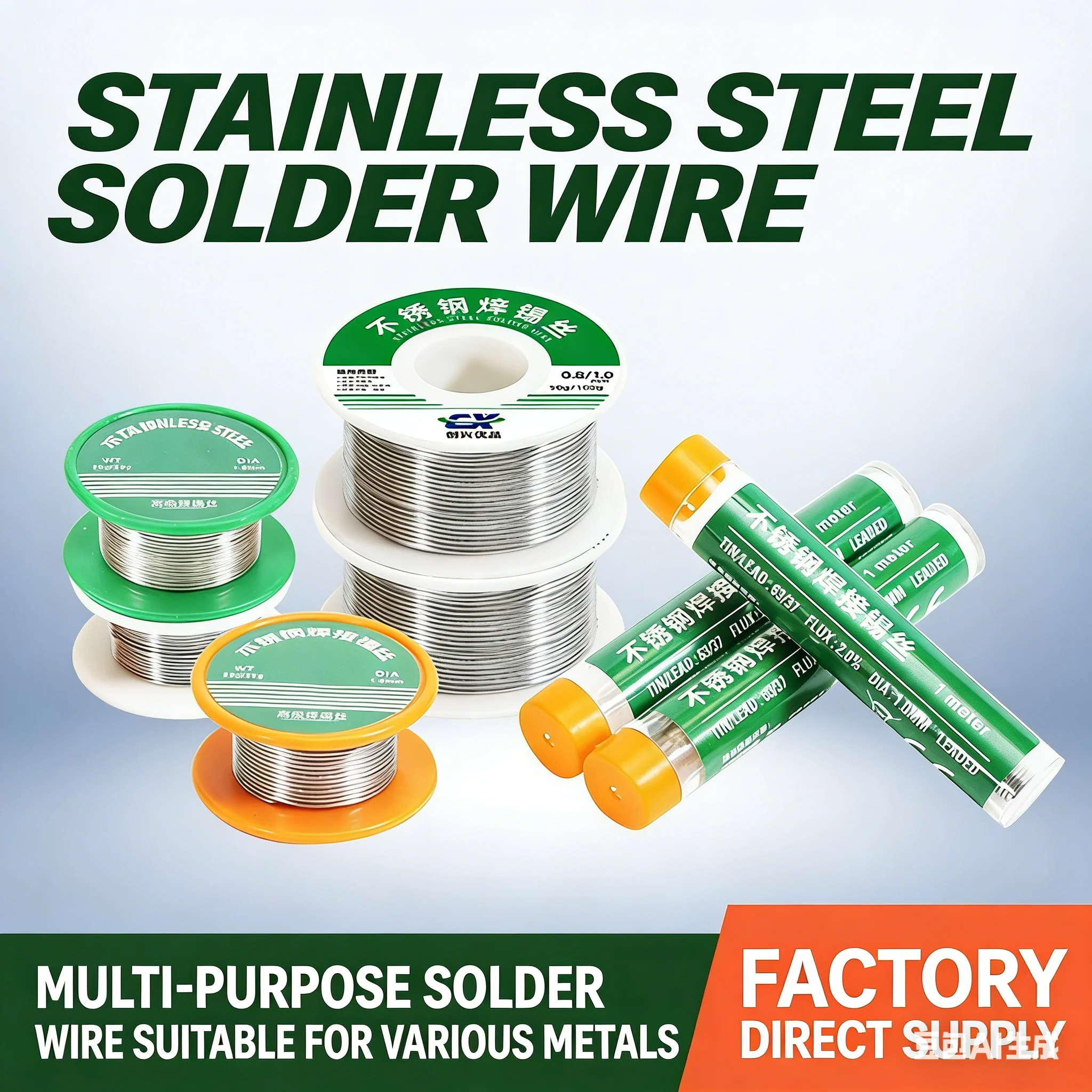 Soldering iron wire - lead cored wire used for low-temperature welding of stainless steel, copper, iron, and aluminum