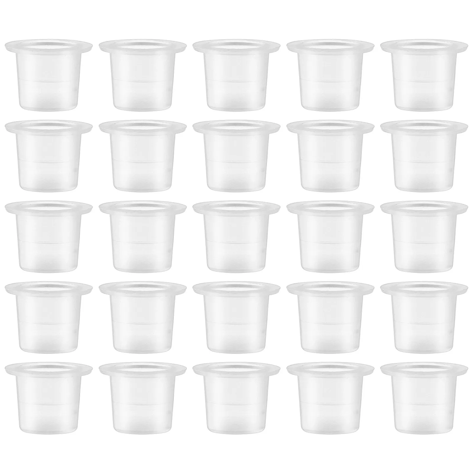 100Pcs Pigment Containers for Tattooing Microblading Eyelash Extensions Reusable Ink Cups Flat Base Disposable Small Cups White
