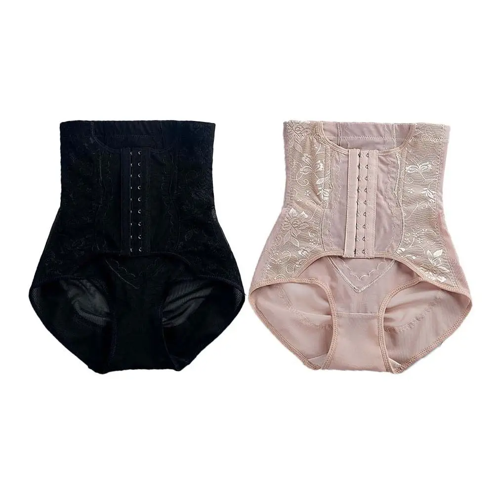 

High Waist Postpartum Body Shaper Floral Buckle Slimming Underpants Women Lingerie Waist Trainer Tummy Control Underwear Female