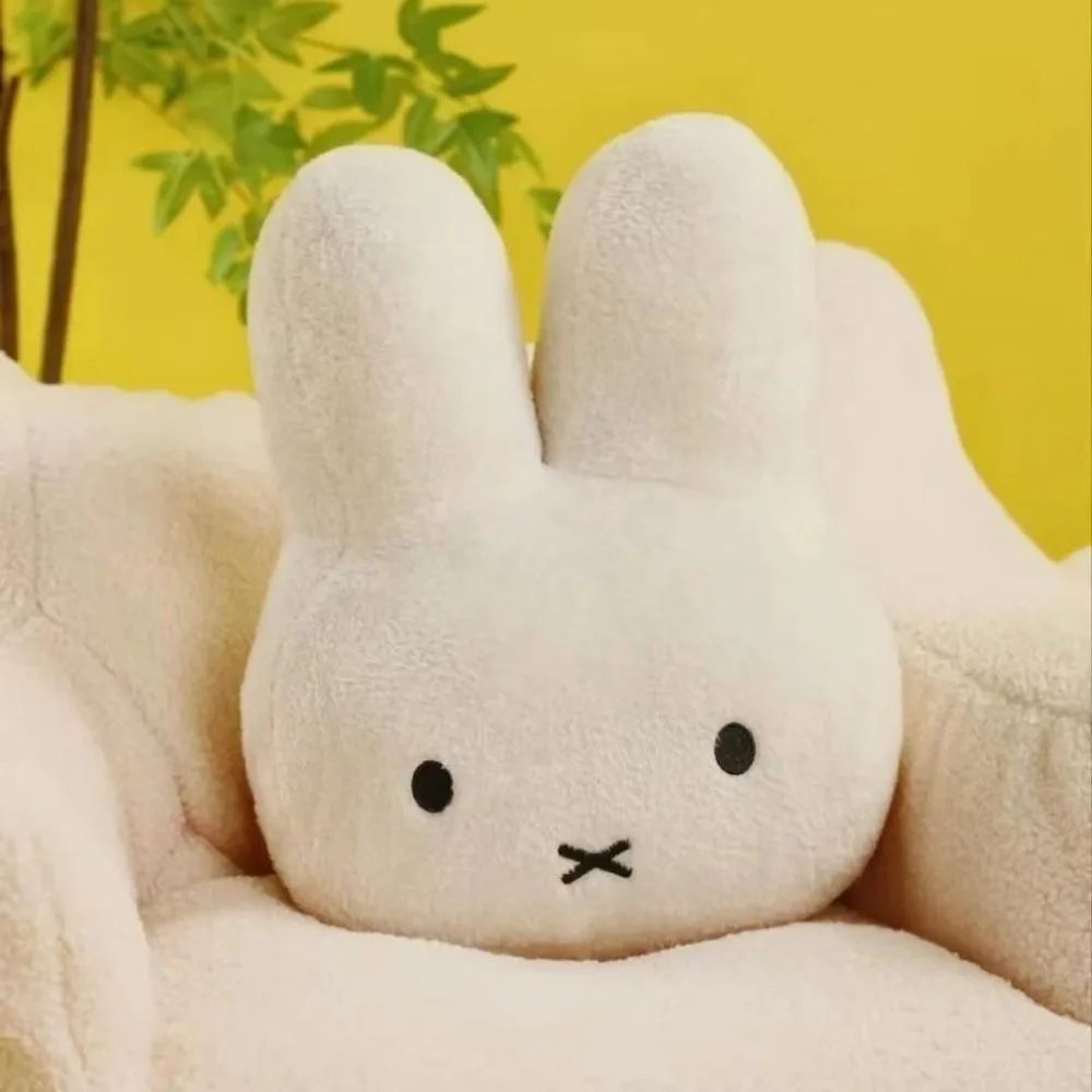 Bonita muñeca de conejo Miffy, muñeco de peluche de dibujos animados, cama, almohada de compañero, comodidad curativa cálida, cojín suave para sofá, regalo de cumpleaños