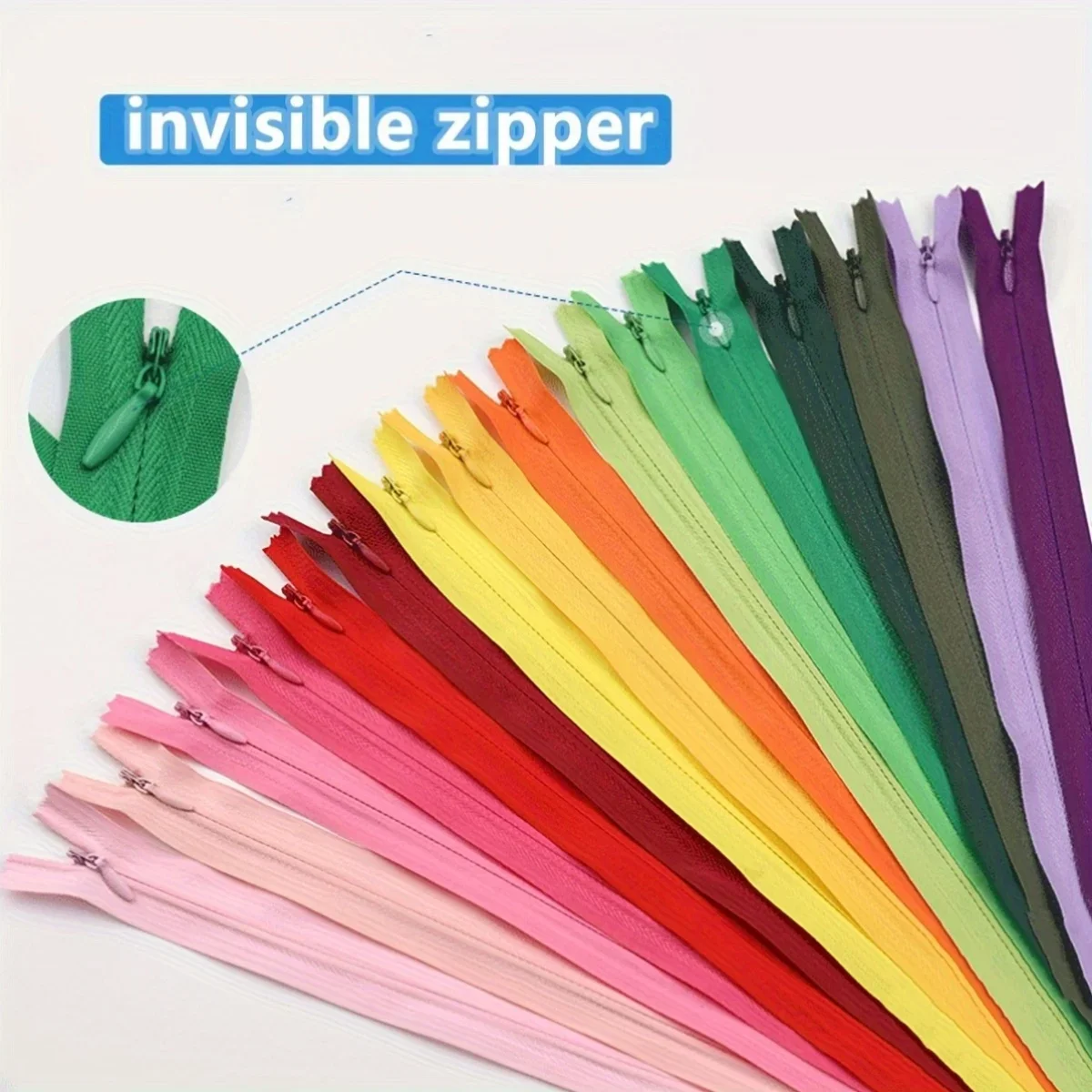 5 pcs 50cm Invisible zippers - various colors, suitable for premium hidden zipper dresses, pants, shirts, pockets, etc