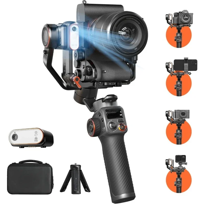 iSteady MT2 Kit Camera Stabilizer with AI Tracker/Magnetic Fill Light, All in One 3-Axis Gimbal Stabilizer for Mirrorless Camera