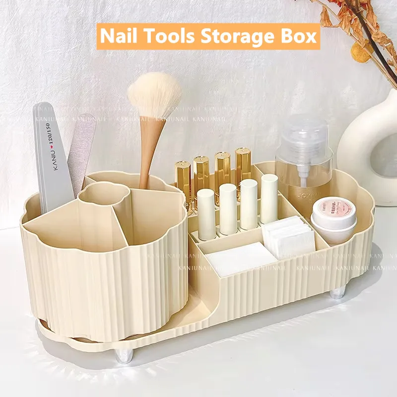 

Вращающийся ящик для хранения инструментов для дизайна ногтей, ящик для хранения маникюра, пинцет, кусачки, ручки, буфер для полировки пилочек для ногтей, контейнер, держатель