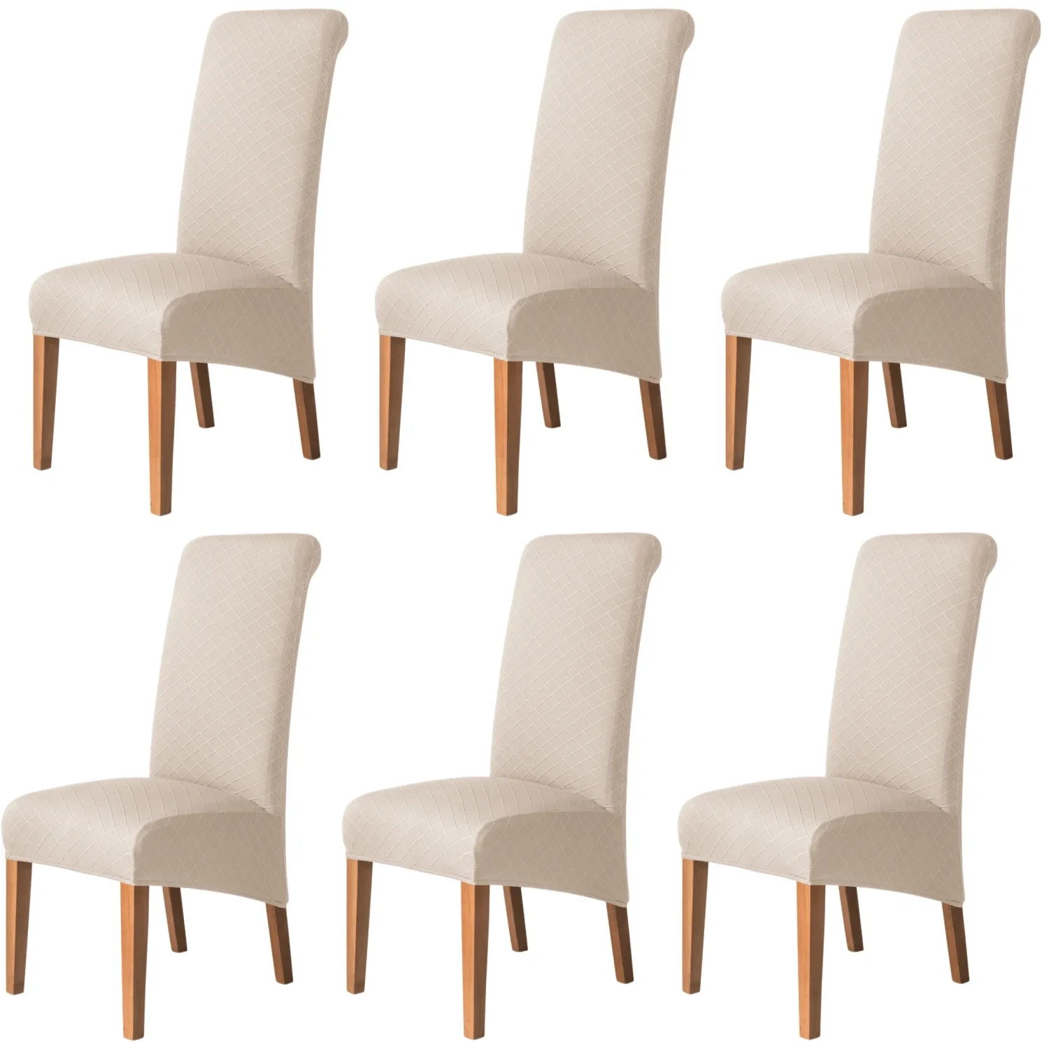 

Thick Jacquard Large Dining Chair Covers Seat Slipcover Stretch Large Dining Room Chair Protector 6-Piece Washable Removable