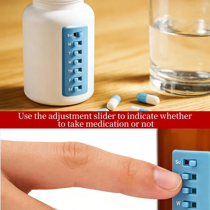 Reusable Medication Tracker & Color-Coded Reminder System Pill Organizer Attach To Vitamin Bottles Medication Schedule Tracker