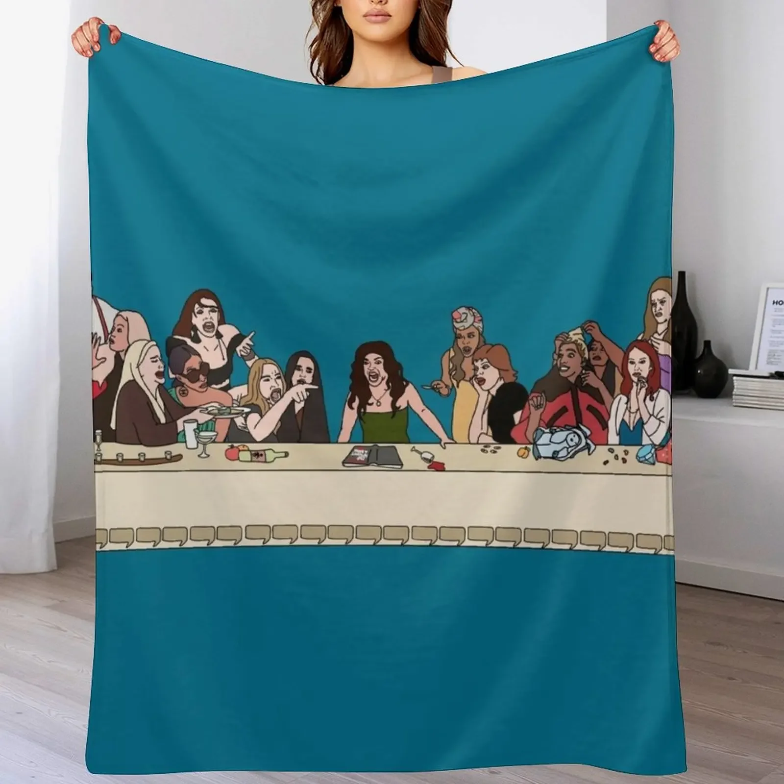 

The Last Supper of the Real Housewives Throw Blanket heavy to sleep Stuffeds Personalized Gift christmas gifts Blankets