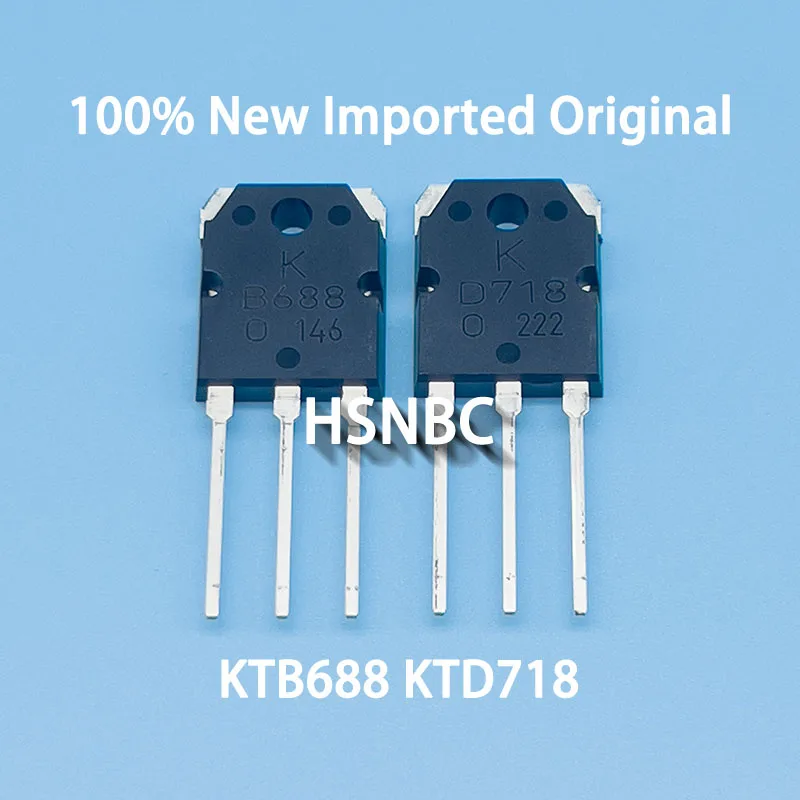 KTB688-O-U/P KTB688 B688 + KTD718-O-U/P KTD718 D718 TO-3P 10A 120V TRIPLE DIFFUSED PNP+NPN TRANSISTOR 100% New Original