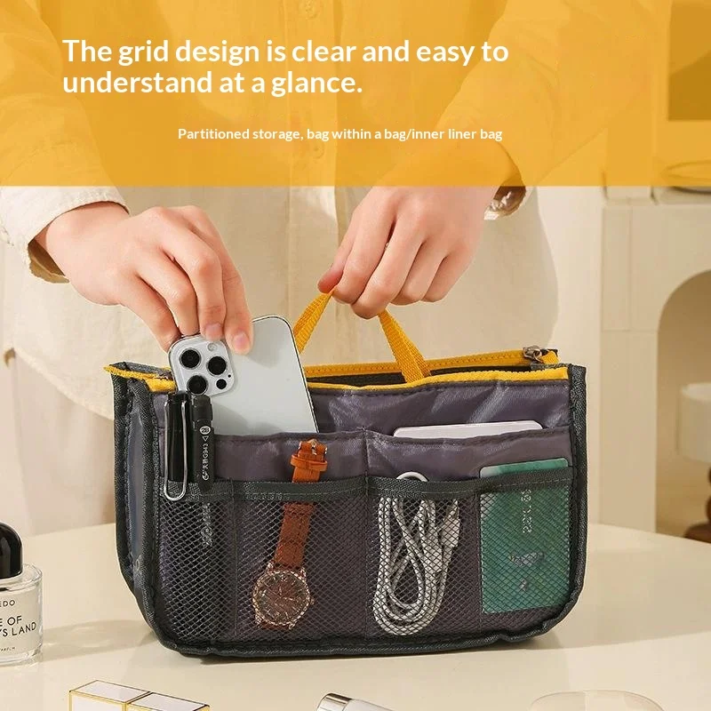Multifunktionale Bi-Fold Aufbewahrungstasche mit Doppelreißverschluss, Große Kapazität für Make-up und Toilettenartikel, Klassifizierungstasche – Detail 3