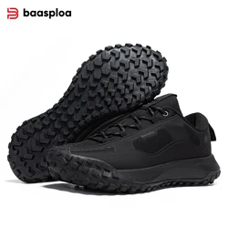 Baasploa Men Hiking Shoes Casual Lightweight Lace-Up Walking Shoes Male Outdoor Waterproof Camping Resistant Non Slip Sneakers