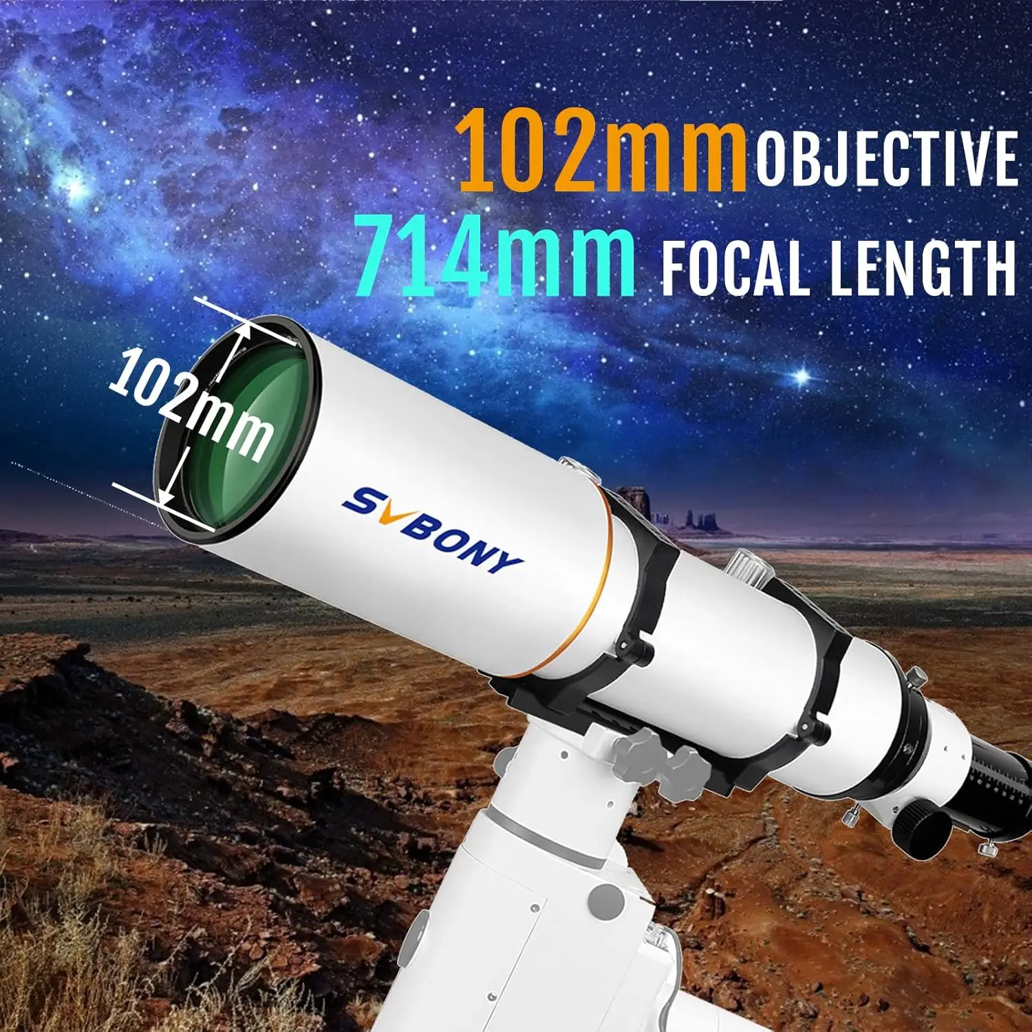 SV503 Telescope, 102ED F7 Extra Low Dispersion Achromatic Refractor OTA, Micro-Reduction Rap Focuser, for Astrophotograph