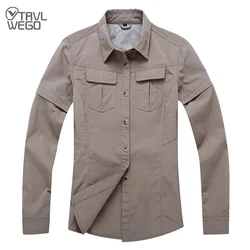 TRVLWEGO Womens Sun Protection Fishing Shirt Can be Converted to Short Sleeves Lightweight SPF Long Sleeve Shirts for Hiking