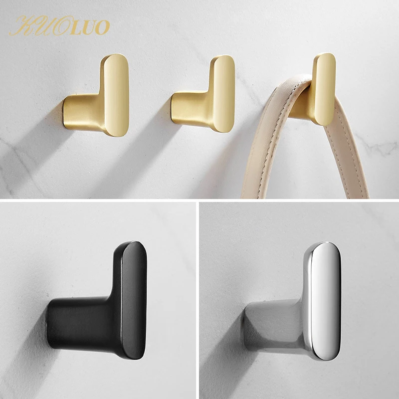 Brass Robe Hooks Clothes Hanger Household  Rustproof Towel Hook Coat Hanger Key Rack Bathroom Accessories Small Decoration