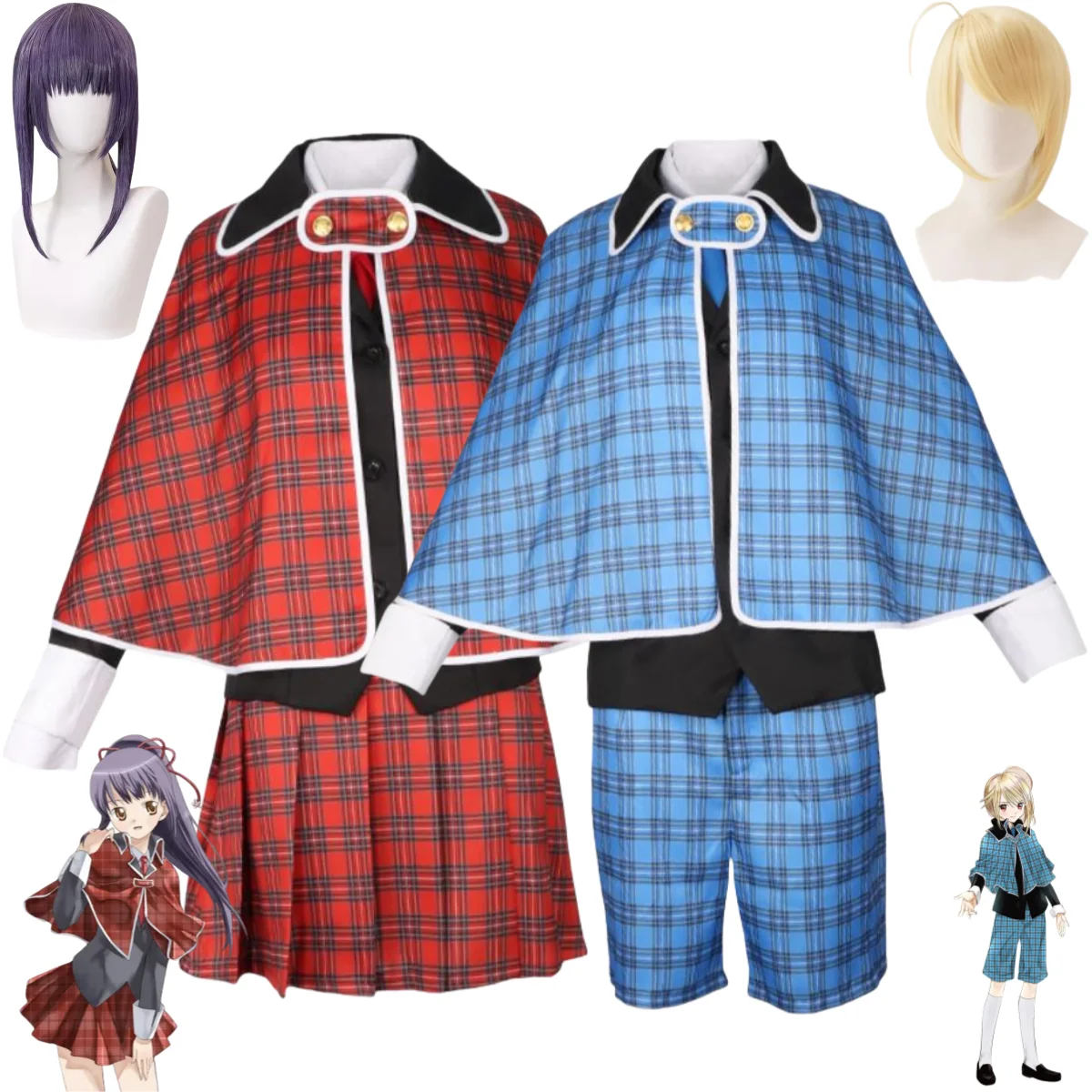 Anime Shugo Chara Hotori Tadase Mashiro Rima Fujisaki Nagihiko Cosplay Costume Lattice School Uniform Wig Man Woman Campus Suit