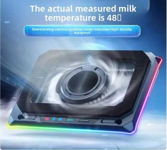 A8 Pressure-Air Laptop Cooling Pad, RGB Gaming Cooler Stand, Silent Fan
