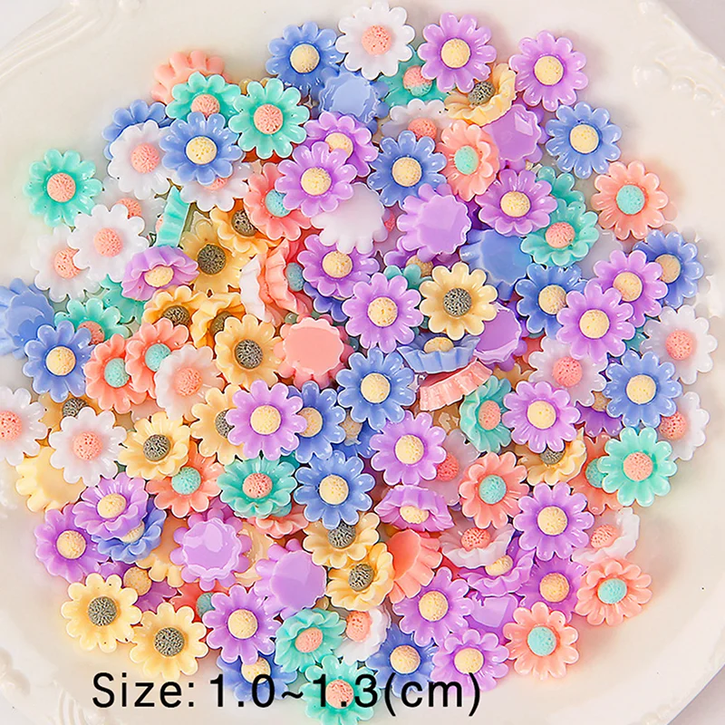 [YU]50Pcs 3D 미니 꽃 연꽃 장미 플랫 백 평면 수지 액세서리 DIY 공예 전화 패치 예술 재료