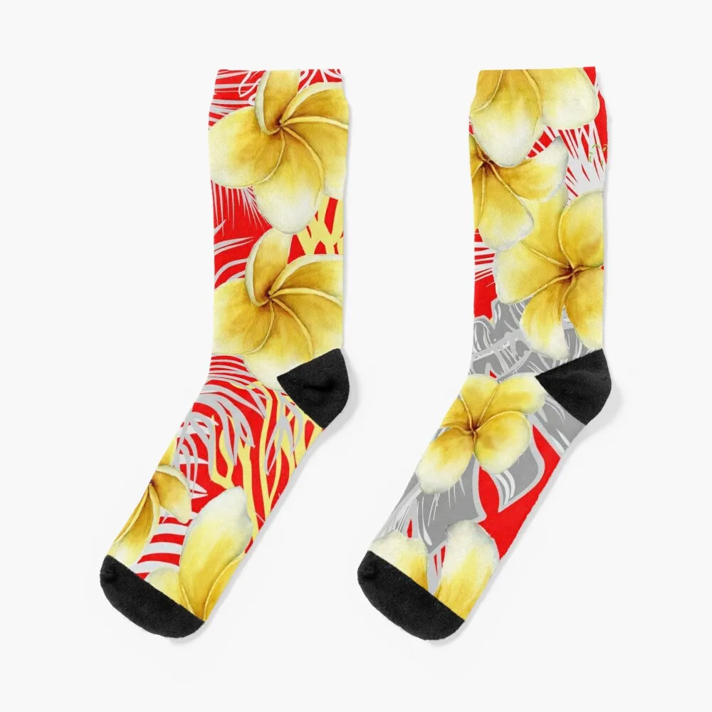 

Hawaiian Frangipani a delightful watercolor design for those summer parties. Hope you can have fun with this. Socks