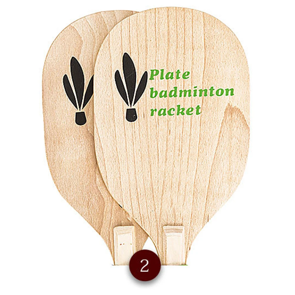 

2pcs Wooden Rackets Small Size Durable Bamboo Racquets for Beach Ball Badminton Sports Children Accessories