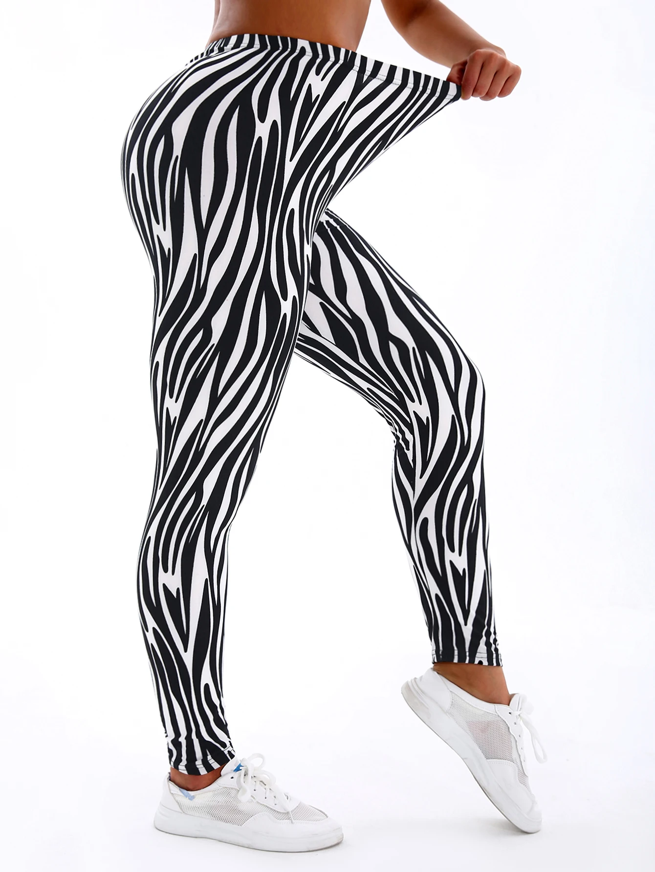 Casual elegante escovado de alta elasticidade sexy apertado encaixe irregular listrado leggings esportes emagrecimento calças yoga
