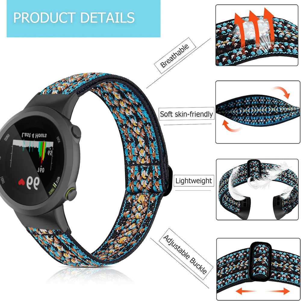 Спортивный эластичный нейлоновый ремешок для Garmin Forerunner 45 45S, женские и мужские часы Solo, браслет-петля для Garmin Swim 2 Correa