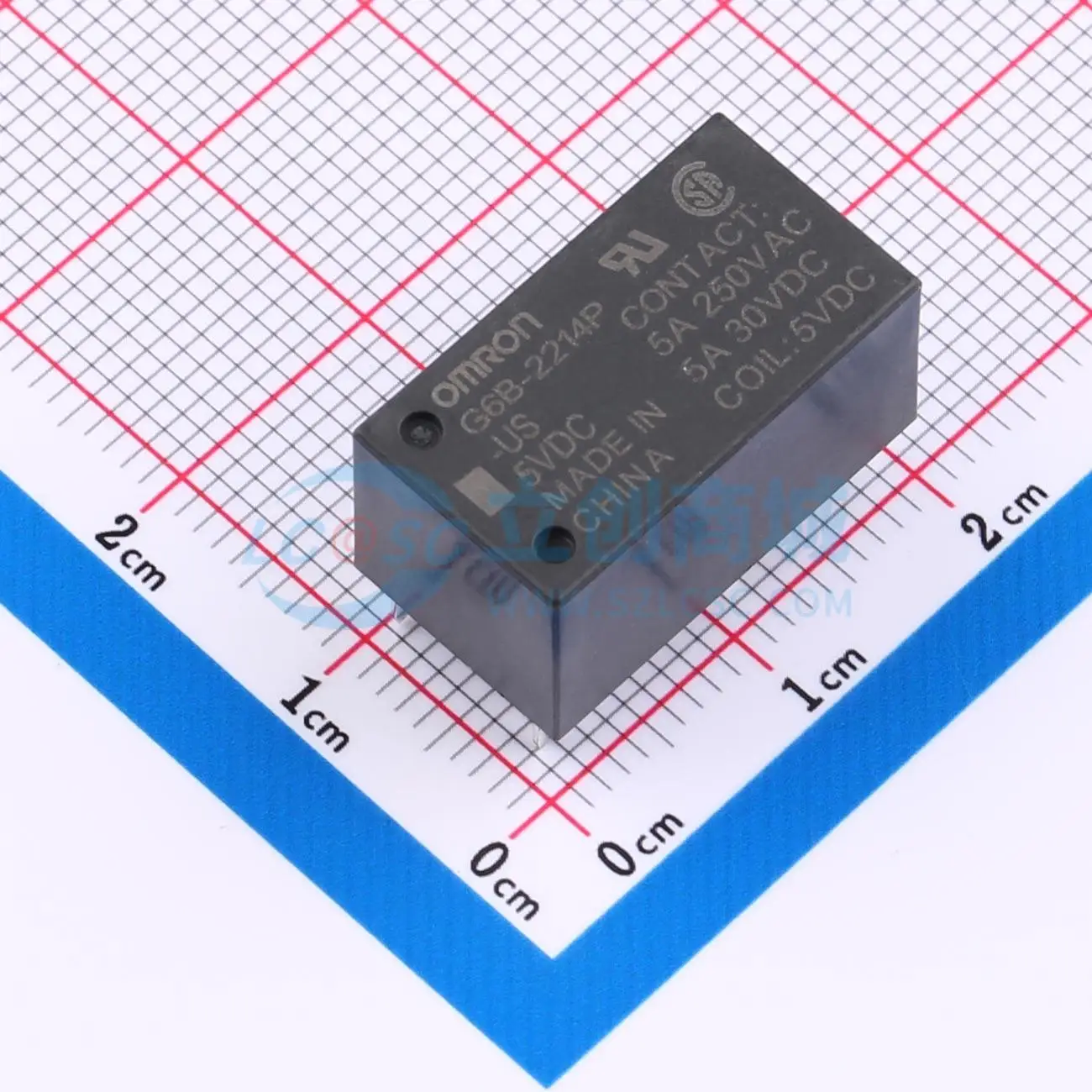 5pcs G6B-2214P-US DC5 5V DIP 19.9x10.9mm DPST NO Power Relay PCB Electronic Switch